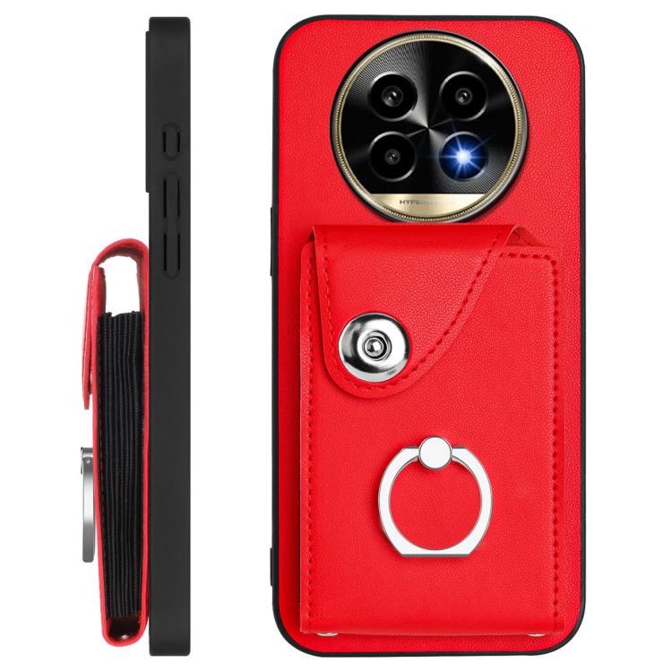 For Realme 13 Pro / 13 Pro+ 5G Organ Card Bag Ring Holder Phone Case with Long Lanyard