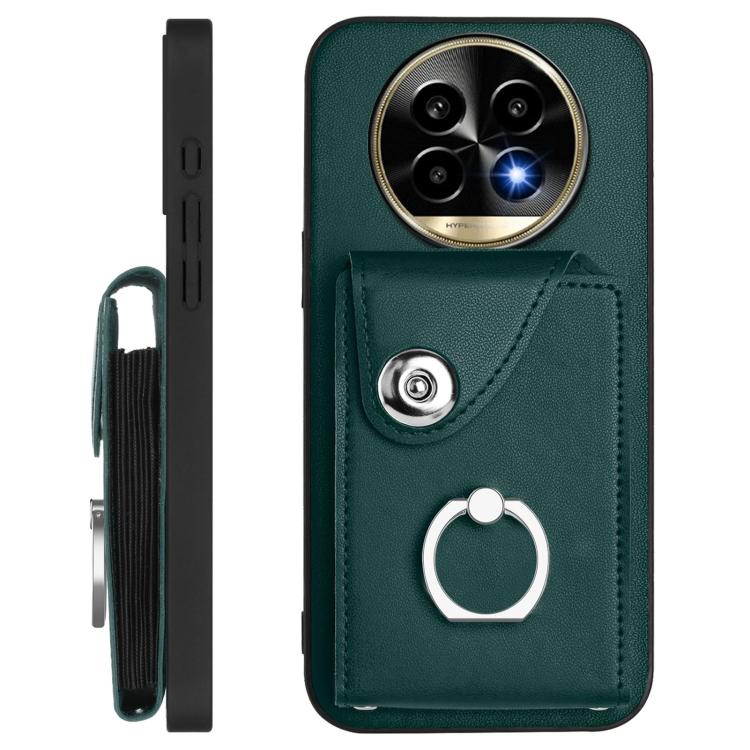 For Realme 13 Pro / 13 Pro+ 5G Organ Card Bag Ring Holder Phone Case with Long Lanyard