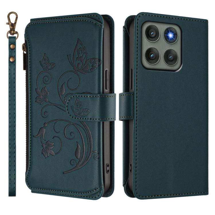For Motorola Edge 60 Pro Butterfly Love Flower Multi-card Zipper Wallet Leather Phone Case