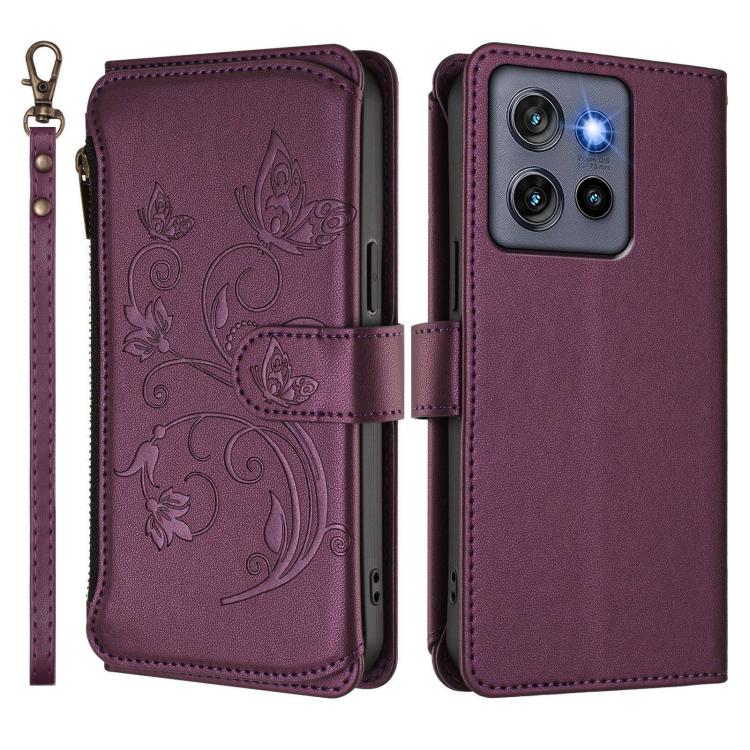 For Motorola Moto G Stylus 5G 2025 Butterfly Love Flower Multi-card Zipper Wallet Leather Phone Case