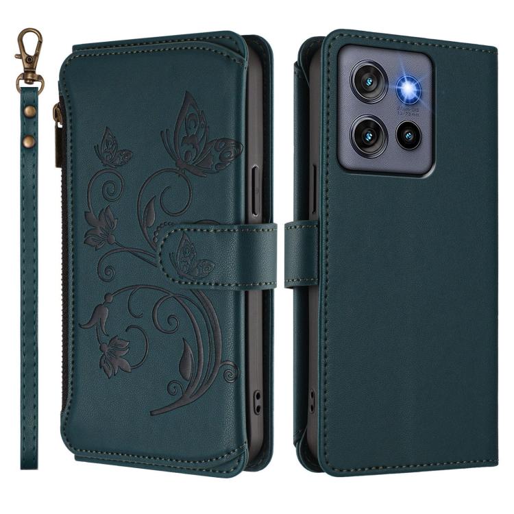 For Motorola Moto G Stylus 5G 2025 Butterfly Love Flower Multi-card Zipper Wallet Leather Phone Case