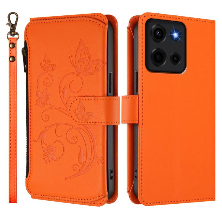 For Motorola Moto G 5G 2025 Butterfly Love Flower Multi-card Zipper Wallet Leather Phone Case