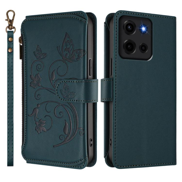 For Motorola Moto G 5G 2025 Butterfly Love Flower Multi-card Zipper Wallet Leather Phone Case