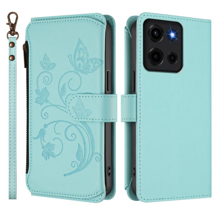 For Motorola Moto G 5G 2025 Butterfly Love Flower Multi-card Zipper Wallet Leather Phone Case
