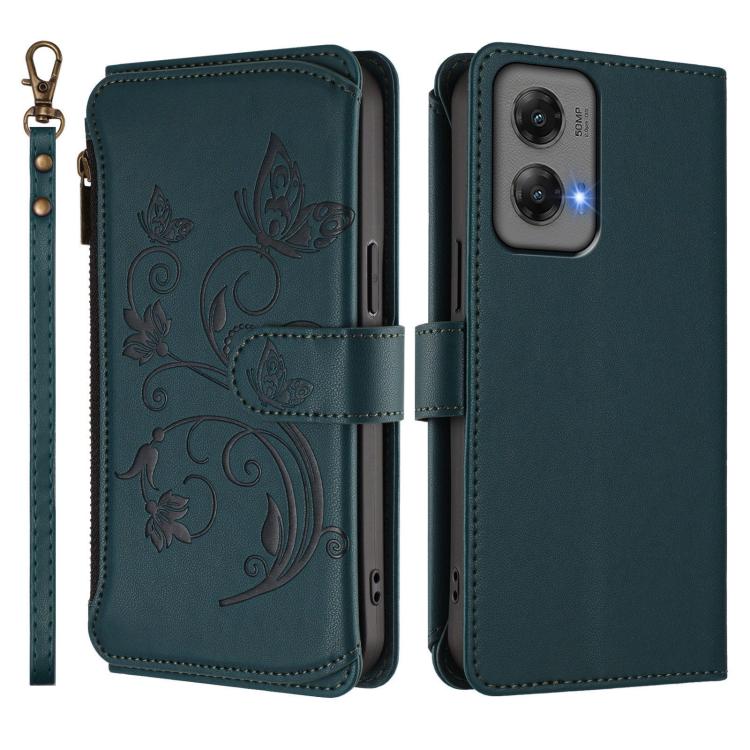 For Motorola Moto G Stylus 5G 2024 Butterfly Love Flower Multi-card Zipper Wallet Leather Phone Case