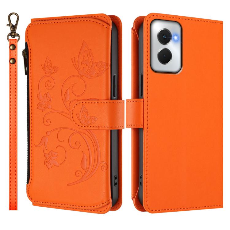For Motorola Moto G Power 5G 2024 Butterfly Love Flower Multi-card Zipper Wallet Leather Phone Case