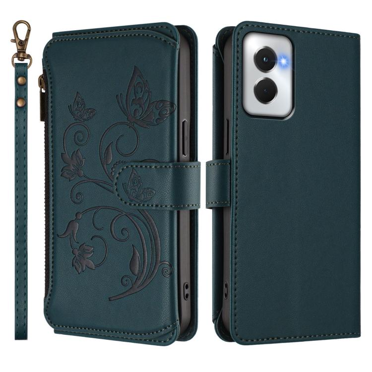 For Motorola Moto G Power 5G 2024 Butterfly Love Flower Multi-card Zipper Wallet Leather Phone Case