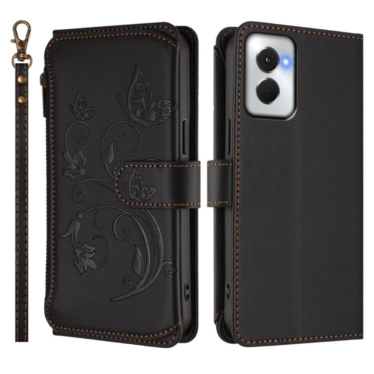 For Motorola Moto G Power 5G 2024 Butterfly Love Flower Multi-card Zipper Wallet Leather Phone Case
