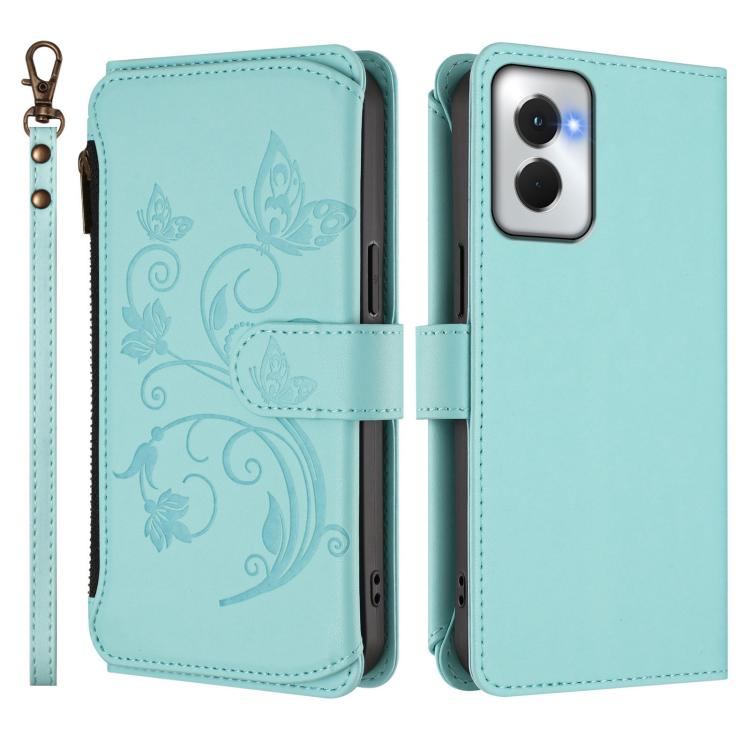 For Motorola Moto G Power 5G 2024 Butterfly Love Flower Multi-card Zipper Wallet Leather Phone Case