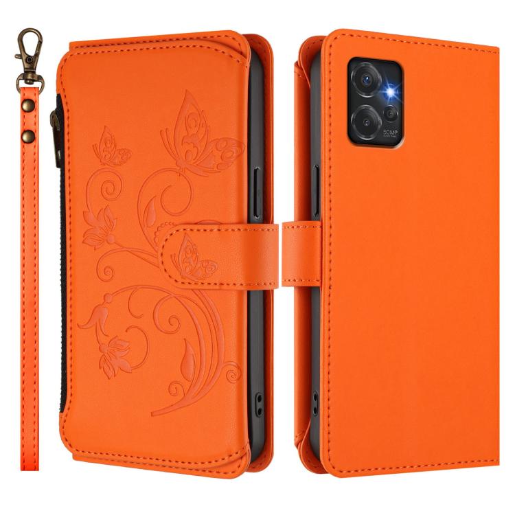 For Motorola Moto G Power 2023 5G Butterfly Love Flower Multi-card Zipper Wallet Leather Phone Case