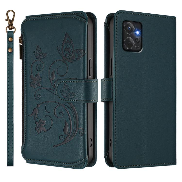 For Motorola Moto G Power 2023 5G Butterfly Love Flower Multi-card Zipper Wallet Leather Phone Case