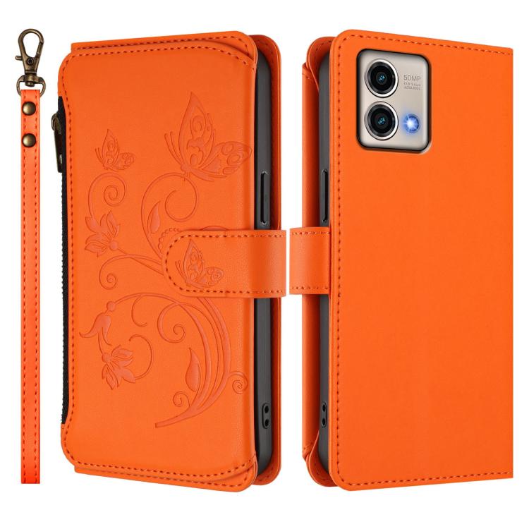 For Motorola Moto G Stylus 5G 2023 Butterfly Love Flower Multi-card Zipper Wallet Leather Phone Case