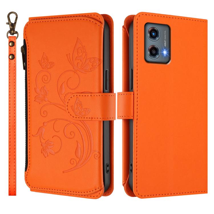For Motorola Moto G 5G 2023 Global Butterfly Love Flower Multi-card Zipper Wallet Leather Phone Case