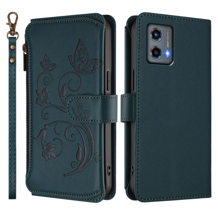 For Motorola Moto G 5G 2023 Global Butterfly Love Flower Multi-card Zipper Wallet Leather Phone Case