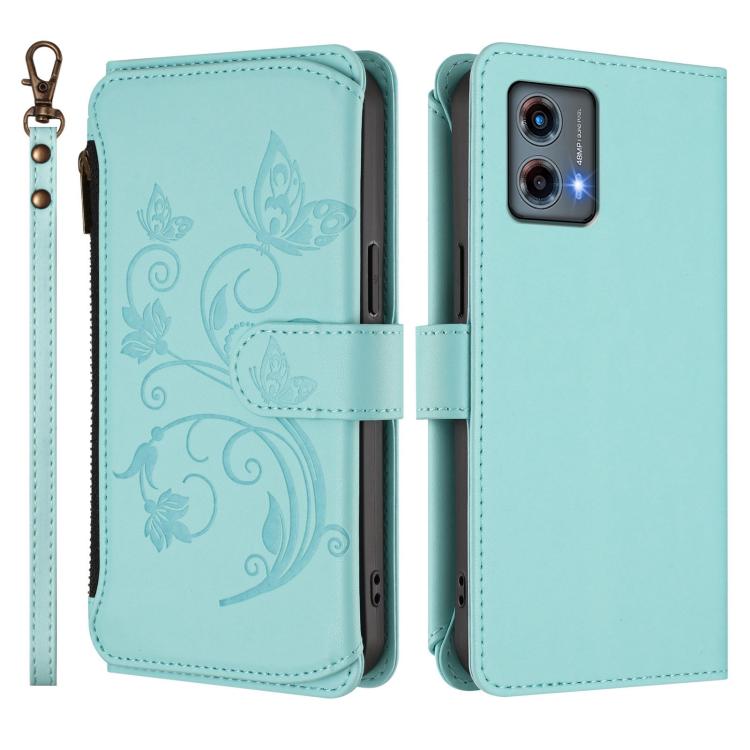 For Motorola Moto G 5G 2023 Global Butterfly Love Flower Multi-card Zipper Wallet Leather Phone Case