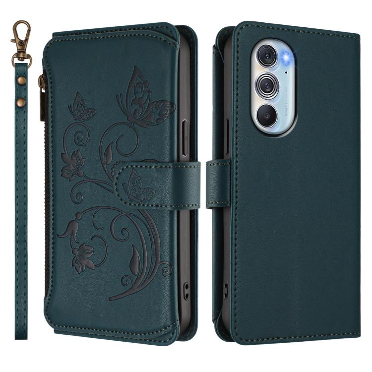 For Motorola Edge X30 5G / S30 Pro Butterfly Love Flower Multi-card Zipper Wallet Leather Phone Case