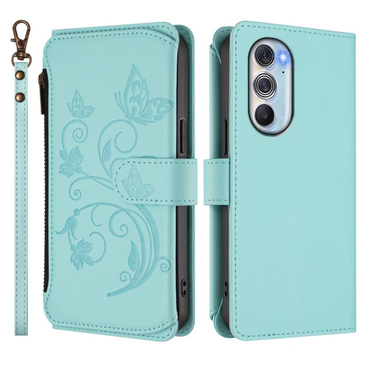 For Motorola Edge X30 5G / S30 Pro Butterfly Love Flower Multi-card Zipper Wallet Leather Phone Case