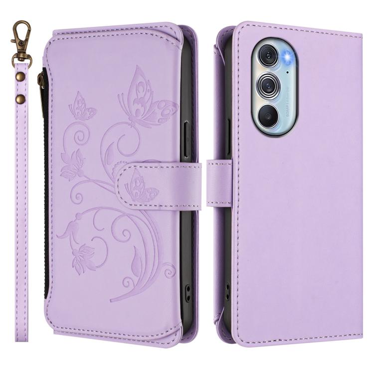 For Motorola Edge X30 5G / S30 Pro Butterfly Love Flower Multi-card Zipper Wallet Leather Phone Case