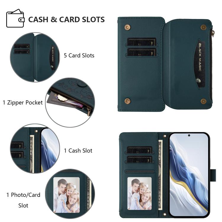 For Motorola Edge 30 Butterfly Love Flower Multi-card Zipper Wallet Leather Phone Case