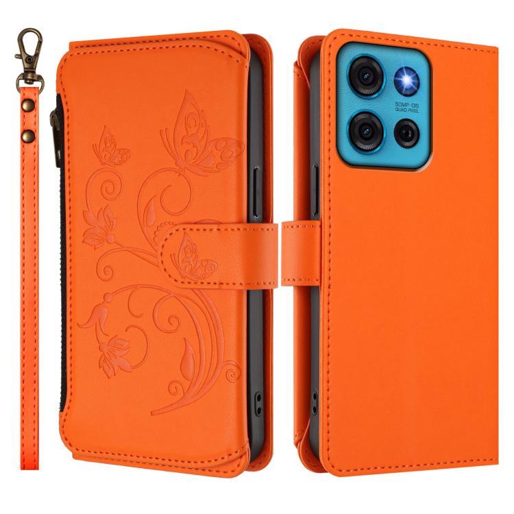 For Motorola Moto G75 5G Butterfly Love Flower Multi-card Zipper Wallet Leather Phone Case