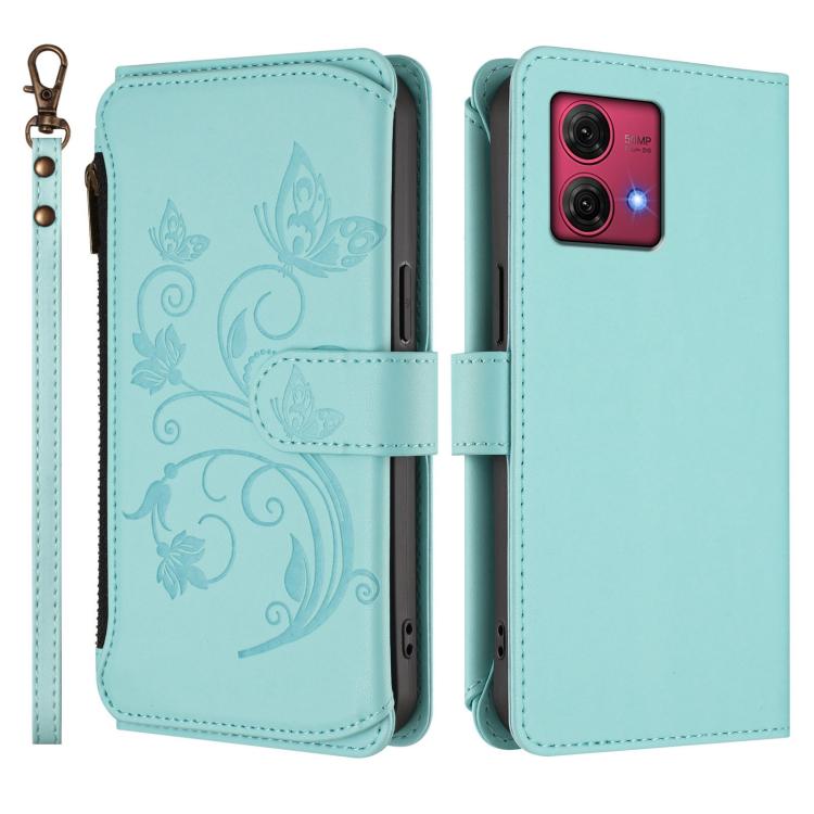 For Motorola Moto G84 5G Butterfly Love Flower Multi-card Zipper Wallet Leather Phone Case
