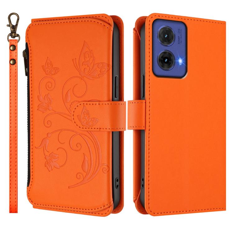 For Motorola Moto G85 5G Butterfly Love Flower Multi-card Zipper Wallet Leather Phone Case