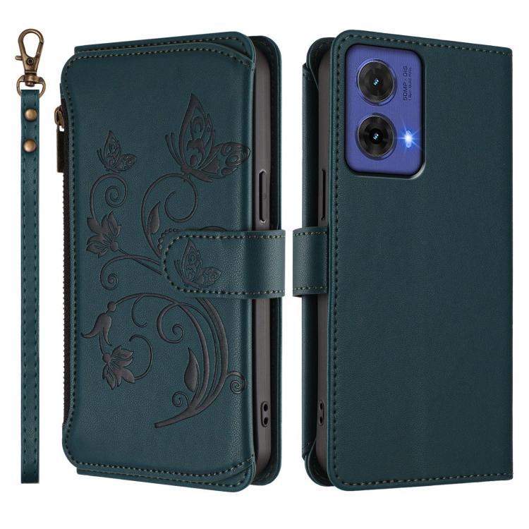 For Motorola Moto G85 5G Butterfly Love Flower Multi-card Zipper Wallet Leather Phone Case