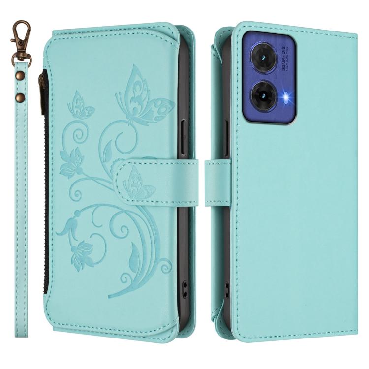 For Motorola Moto G85 5G Butterfly Love Flower Multi-card Zipper Wallet Leather Phone Case