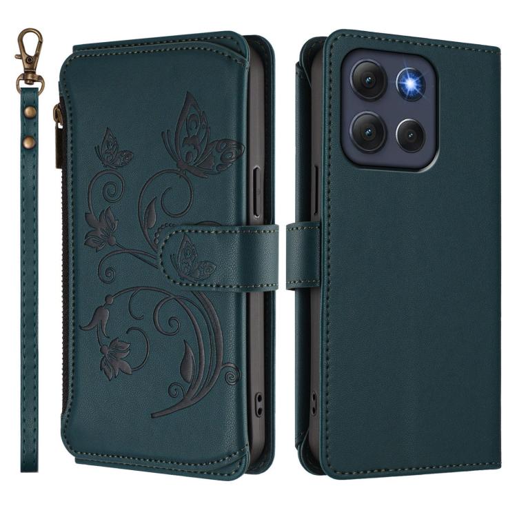 For Motorola Moto G86 5G Butterfly Love Flower Multi-card Zipper Wallet Leather Phone Case
