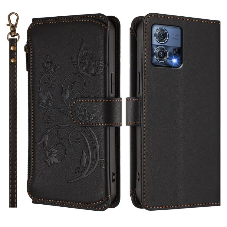 For Motorola Moto S30 Pro Butterfly Love Flower Multi-card Zipper Wallet Leather Phone Case