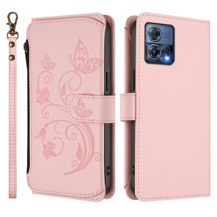 For Motorola Moto S30 Pro Butterfly Love Flower Multi-card Zipper Wallet Leather Phone Case