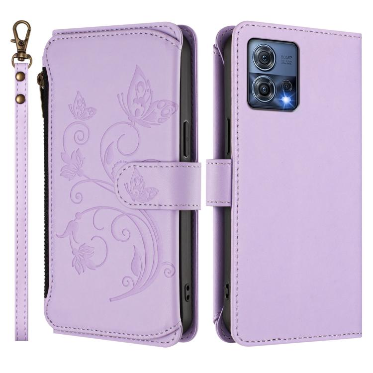 For Motorola Moto S30 Pro Butterfly Love Flower Multi-card Zipper Wallet Leather Phone Case