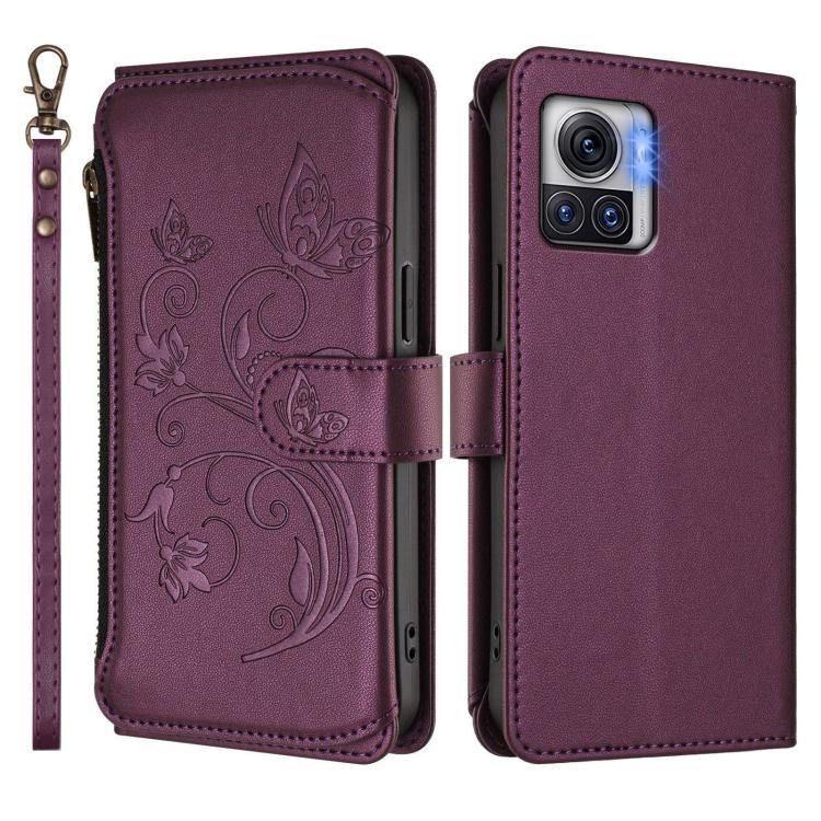 For Motorola Moto X30 Pro 5G Butterfly Love Flower Multi-card Zipper Wallet Leather Phone Case