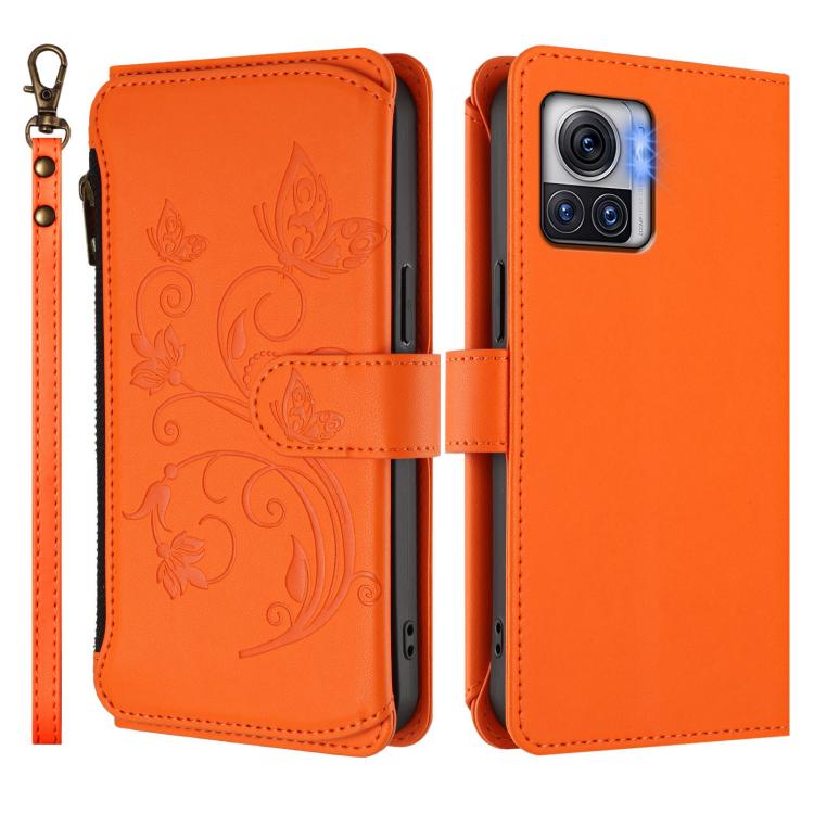 For Motorola Moto X30 Pro 5G Butterfly Love Flower Multi-card Zipper Wallet Leather Phone Case