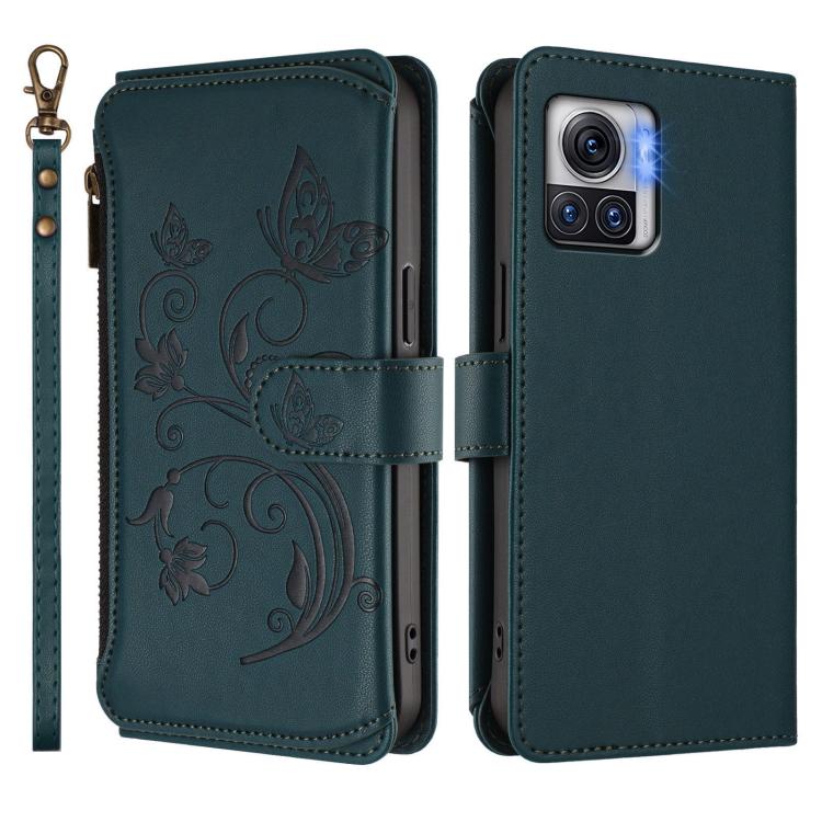 For Motorola Moto X30 Pro 5G Butterfly Love Flower Multi-card Zipper Wallet Leather Phone Case