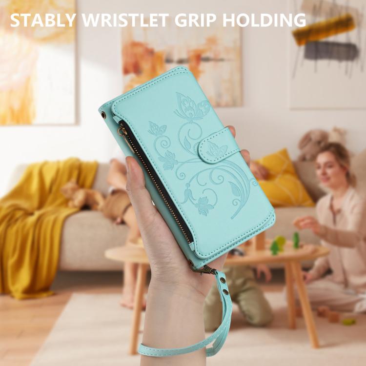 For Motorola Moto G06 4G Butterfly Love Flower Multi-card Zipper Wallet Leather Phone Case