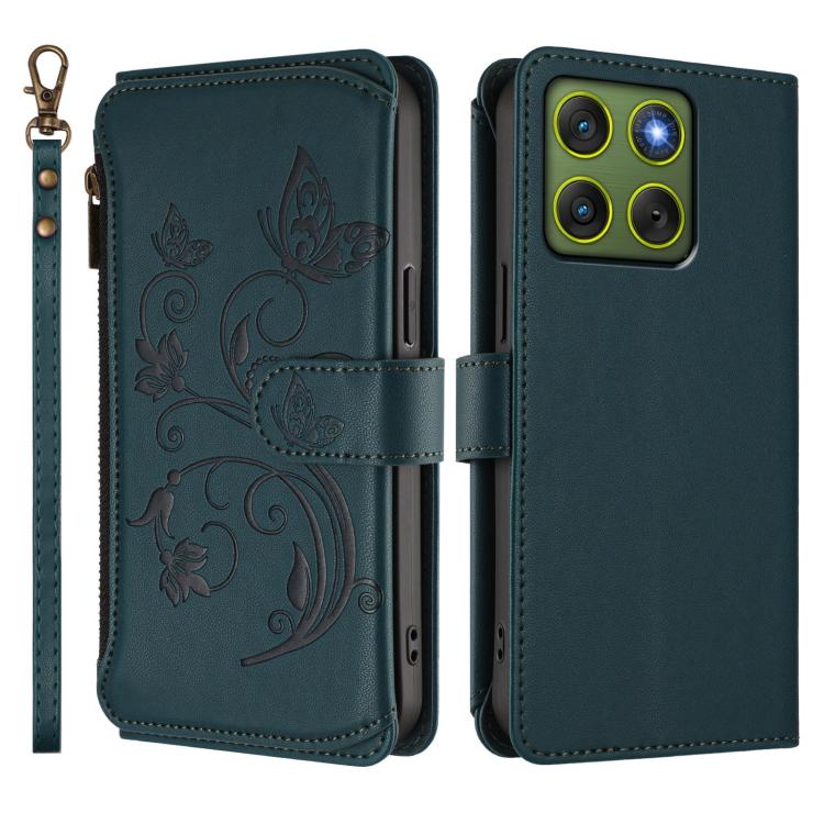 For Motorola Moto X70 Air / Edge 70 5G Butterfly Love Flower Multi-card Zipper Wallet Leather Phone Case