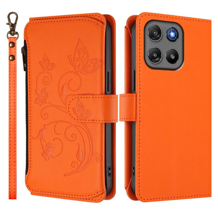 For Motorola Moto G67 Power 5G Butterfly Love Flower Multi-card Zipper Wallet Leather Phone Case