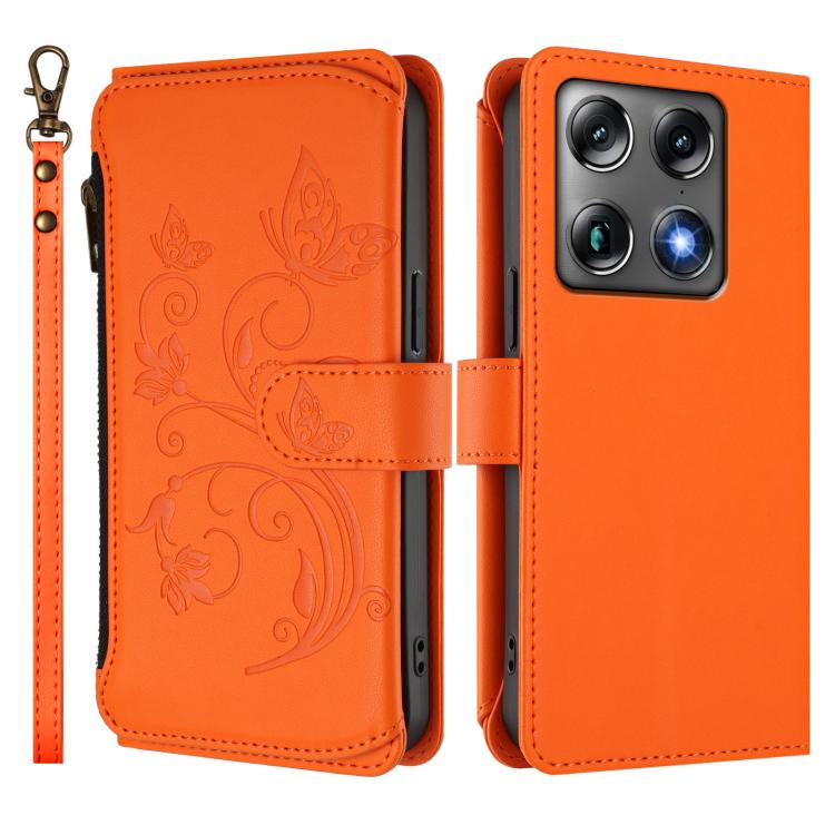 For Motorola Moto Signature 5G Butterfly Love Flower Multi-card Zipper Wallet Leather Phone Case