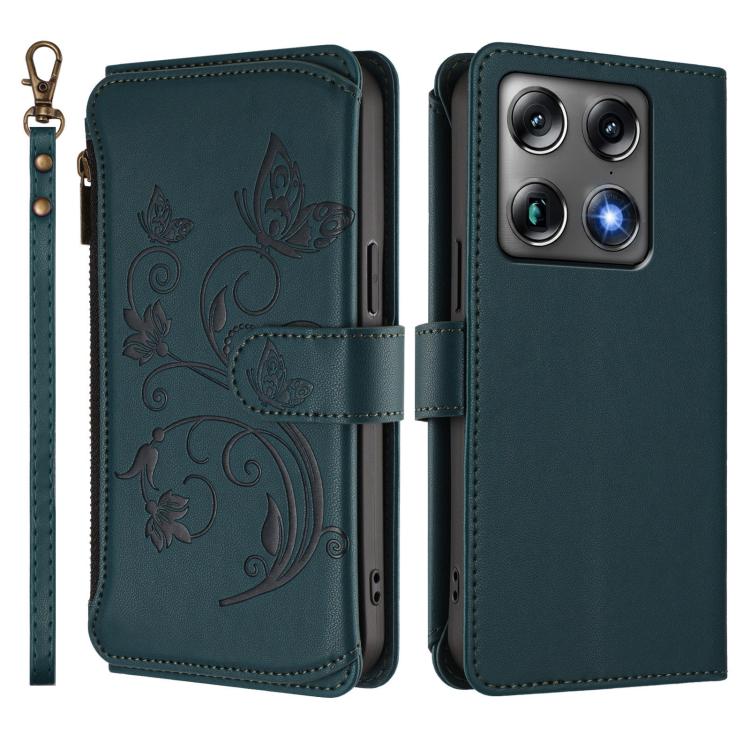 For Motorola Moto Signature 5G Butterfly Love Flower Multi-card Zipper Wallet Leather Phone Case