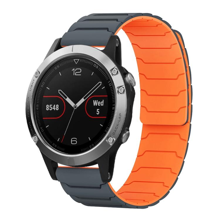 For Garmin Fenix 8/7/6/5 22mm xDfind Magnetic Silicone Watch Band