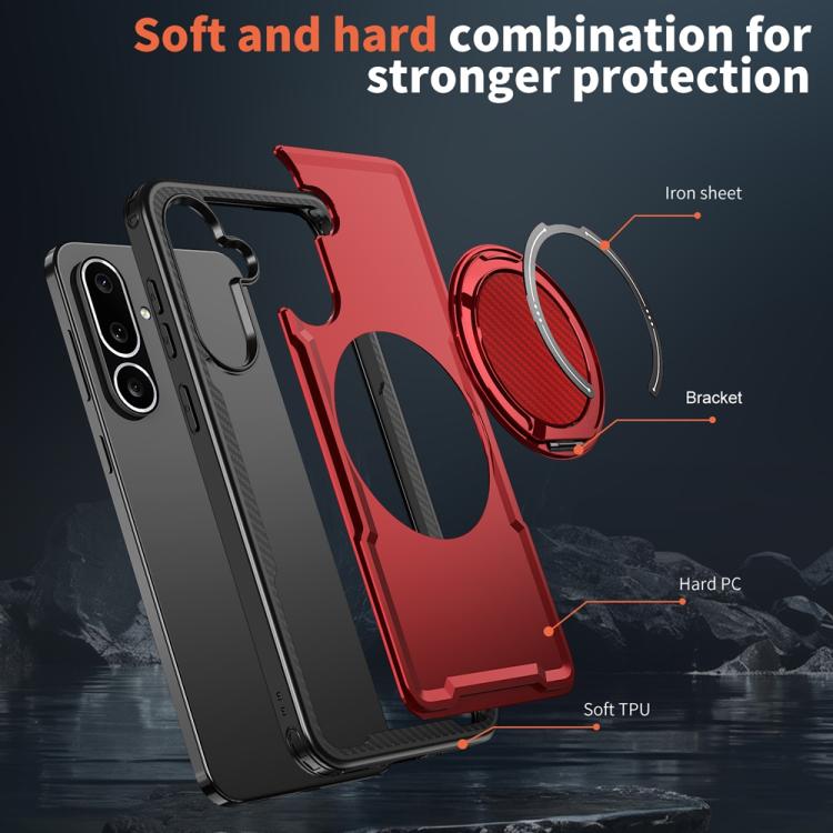 For Samsung Galaxy M56 5G / F56 5G Metal 360 Degree Rotation Holder MagSafe Phone Case