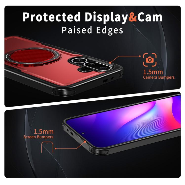For Samsung Galaxy M56 5G / F56 5G Metal 360 Degree Rotation Holder MagSafe Phone Case