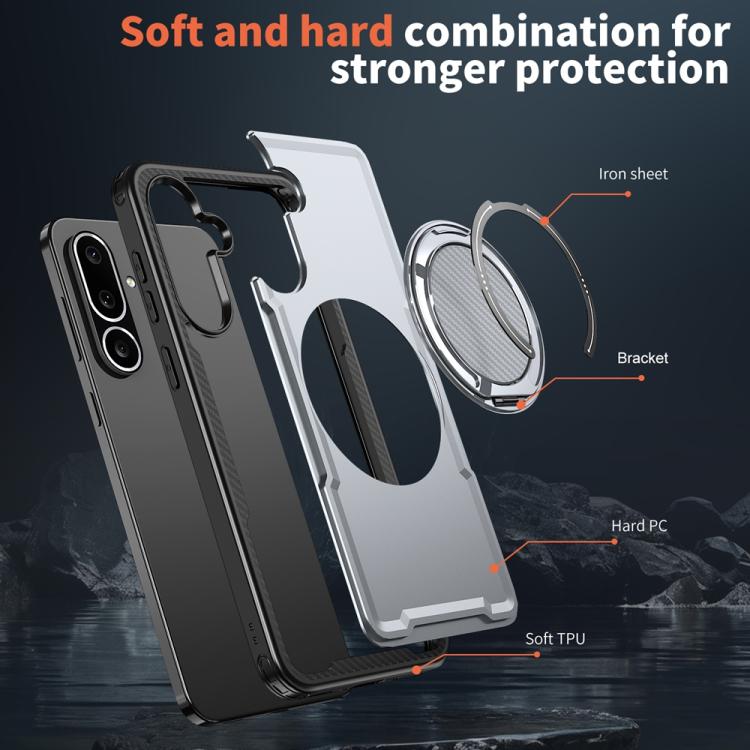 For Samsung Galaxy M56 5G / F56 5G Metal 360 Degree Rotation Holder MagSafe Phone Case