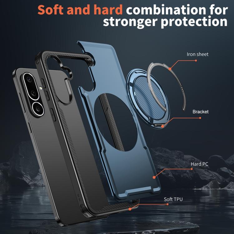For Samsung Galaxy M56 5G / F56 5G Metal 360 Degree Rotation Holder MagSafe Phone Case