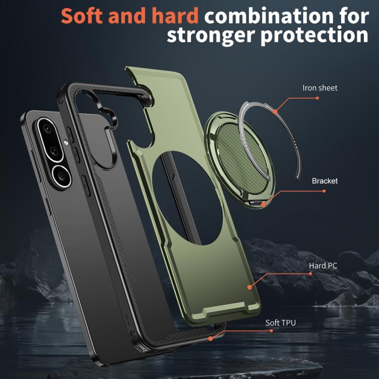 For Samsung Galaxy M56 5G / F56 5G Metal 360 Degree Rotation Holder MagSafe Phone Case