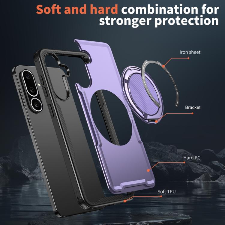 For Samsung Galaxy M56 5G / F56 5G Metal 360 Degree Rotation Holder MagSafe Phone Case