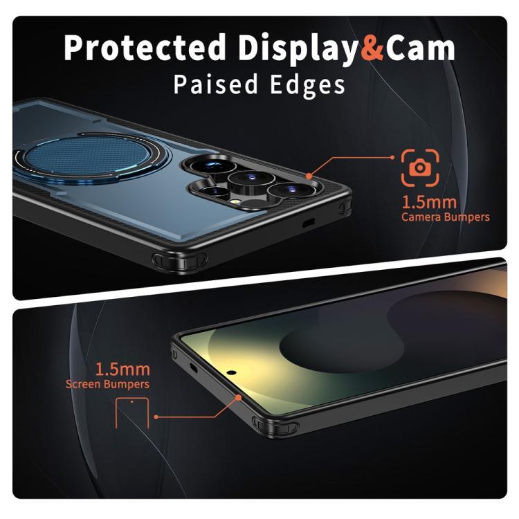 For Samsung Galaxy S25 Ultra 5G Metal 360 Degree Rotation Holder MagSafe Phone Case