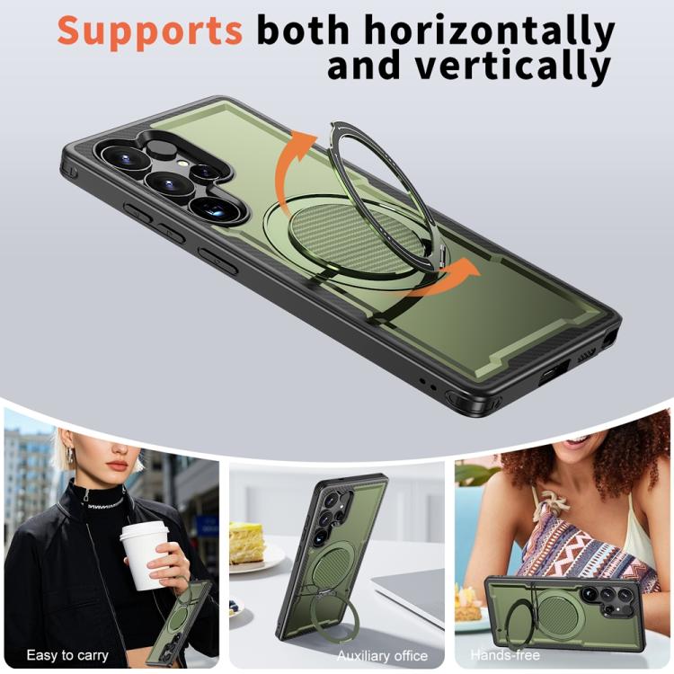 For Samsung Galaxy S25 Ultra 5G Metal 360 Degree Rotation Holder MagSafe Phone Case