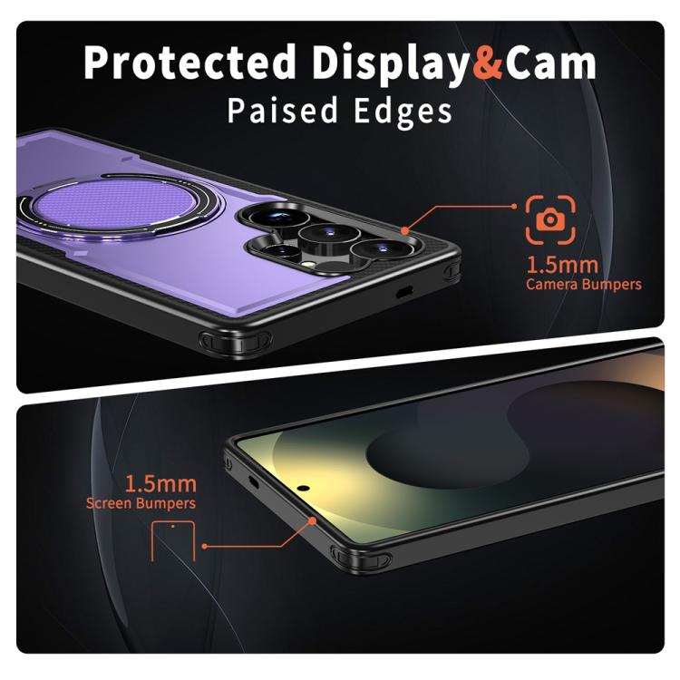 For Samsung Galaxy S25 Ultra 5G Metal 360 Degree Rotation Holder MagSafe Phone Case